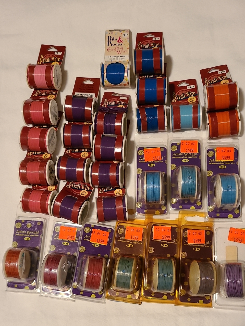Wire Bundle Crafting 26 Gauge, Pink Orange Purple Green Blue 30 Rolls, NWT